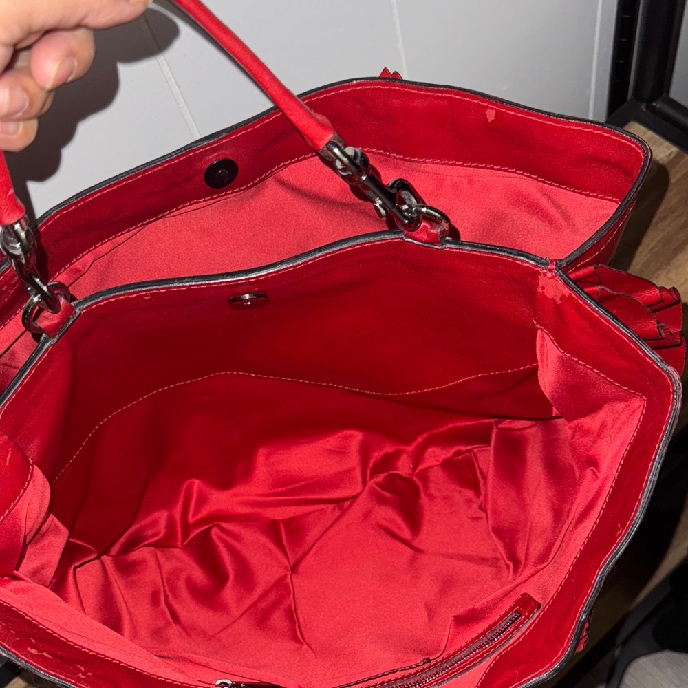 Valentino Garavani Red Ruffle Tote - Picture 6 of 7